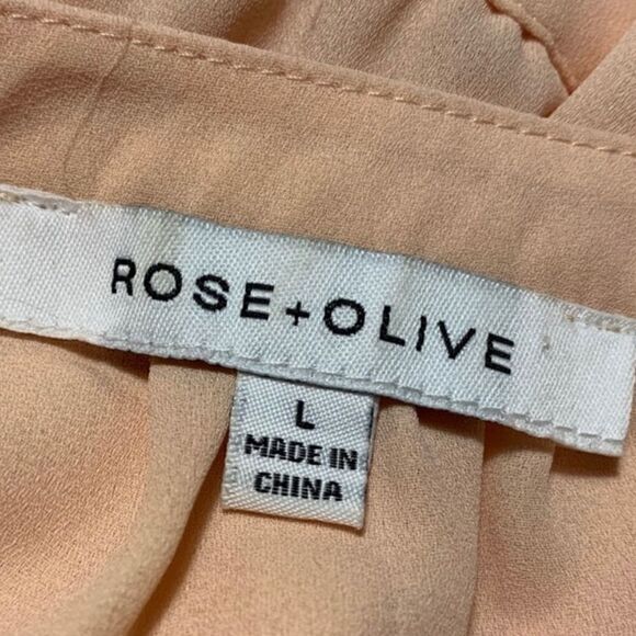 Rose & Olive Peach Long Sleeve Tunic Sz L - Picture 4 of 6